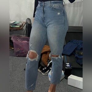 American Eagle Outfitters Light Blue Ripped Skinny Jeans